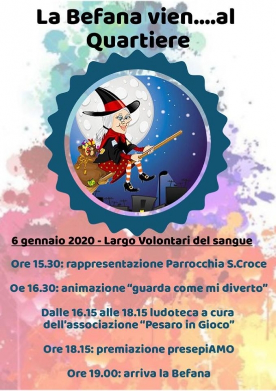 "La Befana vien....al quartiere" lunedì 6 gennaio al Centro Commerciale 5 Torri