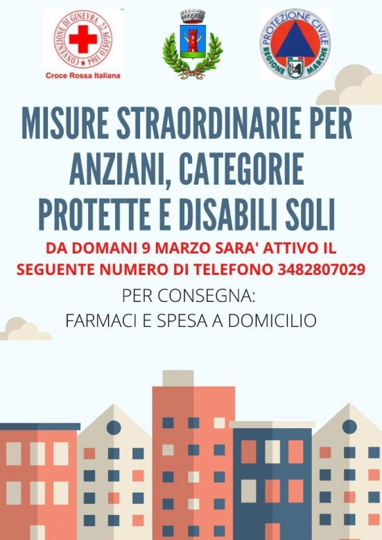 A Fermignano è attivo il servizio di consegna a domicilio di spesa e farmaci