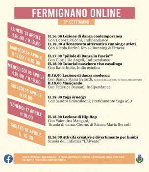 Fermignano on line, il sindaco Feduzi: "Oggi doppio appuntamento con danza contemporanea e sport"