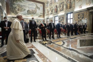 Il Papa ha ricevuto Ricci, Vimini e Perugini in Vaticano