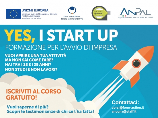 "Yes, I Start Up": corso di formazione gratuito per aspiranti giovani imprenditori