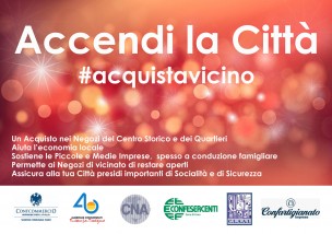 "Accendi la città, acquista vicino": la nuova campagna delle associazioni di categoria per il piccolo commercio