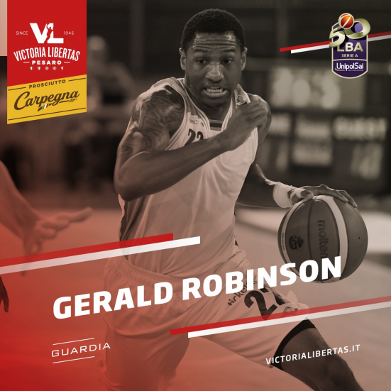 La VL firma Gerald Robinson: la nuova guardia arriva a Pesaro per un accordo fino al 15 febbraio e rivalutabile