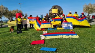 Tanta partecipazione ieri a Pesaro per la manifestazione pacifica del popolo colombiano marchigiano