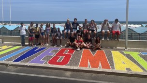 Rinnovata questa mattina l'opera di street art "Black Lives Matter" da una trentina di giovani pesaresi