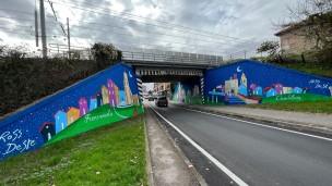 Inaugurato il murale del sottopassaggio di via Milano dedicato ai borghi, alle colline e ai castelli di Pesaro