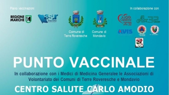 Terre Roveresche, apre il punto vaccinale presso il Centro Salute "Carlo Amodio" di Orciano