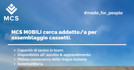 MCS Mobili cerca personale