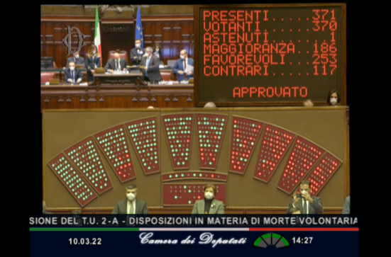 È stata approvata dalla Camera la proposta di legge sul suicidio assistito