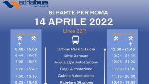 Bus più treno: oggi è ripartita la tratta che collega Urbino-Roma (unico biglietto, 2 corse al giorno)