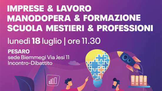 "Imprese e lavoro, manodopera e formazione", il 18 luglio l'iniziativa della CNA con il viceministro Accoto