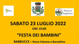 Torna la "Festa dei Bambini" a Tavullia, sabato al parco Falcone e Borsellino nella frazione di Babbucce