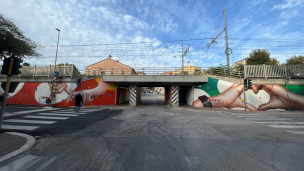 Inaugurato il murales contro intolleranze e discriminazioni realizzato nel sottopasso di via Rossi
