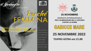 Giornata contro la violenza sulle donne, a Gabicce venerdì in scena il progetto teatrale "Perché femmina"