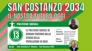 Uniti per San Costanzo, sabato il 3° appuntamento della rassegna "San Costanzo 2034: il nostro futuro oggi"