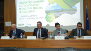 Al via la realizzazione del collegamento tra la SS16 e il Porto di Ancona, Baldelli: "Un'infrastruttura chiave"