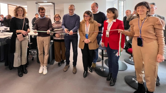Taglio del nastro per la nuova sede della Casa delle Tecnologie Emergenti di Pesaro, in via Della Rovere