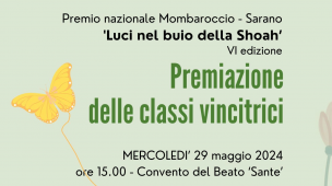 Premio scolastico "Luci nel buio della Shoah", a Mombaroccio la premiazione della sesta edizione