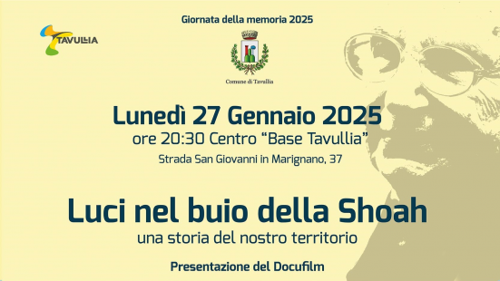 "Luci nel buio della Shoah": le iniziative del Comune di Tavullia in occasione del Giorno della Memoria
