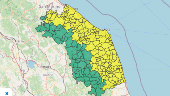 Allerta meteo: previsti temporali di forte intensità nelle Marche sabato 26 luglio