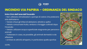 Incendio a Fano: ordinanza urgente per la tutela della salute pubblica