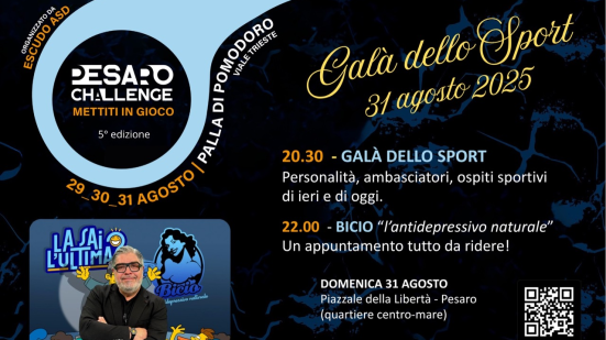 Pesaro, il 31 agosto il "Galà dello Sport" alla Palla di Pomodoro: atleti, storie e spettacolo