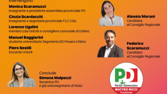 Urbino, confronto su scuola e università in vista delle Regionali Marche 2025