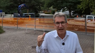 Baldelli al cantiere del nuovo ospedale di Pesaro: "Bugie del PD, la verità è evidente"