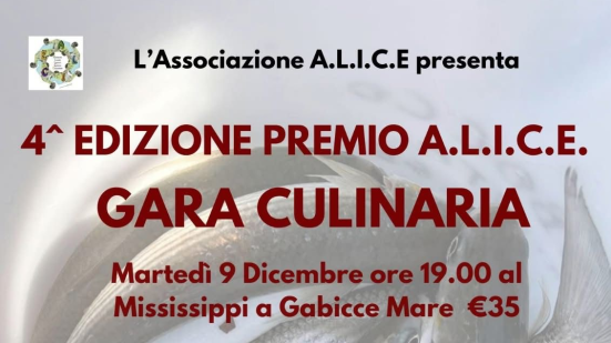 Premio A.L.I.C.E. 2025: a Gabicce Mare torna la sfida culinaria dedicata alla solidarietà