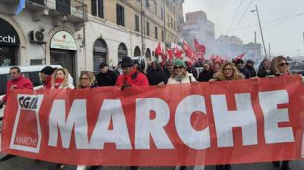 Sciopero generale, manifestazione regionale Cgil ieri ad Ancona