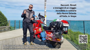 Viaggio in Vespa dalla Nuova Zelanda all'Italia: Gianluca Pellegrinelli a Tavullia