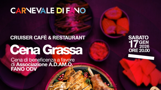 Carnevale di Fano 2026: Cena Grassa inaugurale con solidarietà e gusto