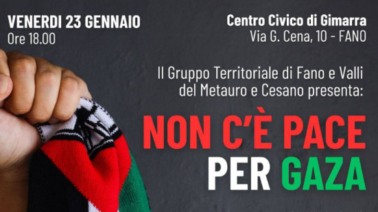 Gaza e Palestina, incontro pubblico a Fano per tenere alta l’attenzione sul conflitto