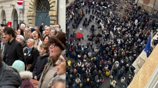 Pesaro protagonista di “Tutti cantano Sanremo”: oltre 500 persone in piazza Olivieri per lo spot Rai