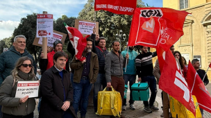 Rider, mobilitazione nazionale anche a Pesaro: presidio in piazzale Lazzarini con CGIL e il sindaco Biancani