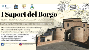 I Sapori del Borgo a Mombaroccio: il 16 luglio torna la cena itinerante tra gusto, vini e panorama