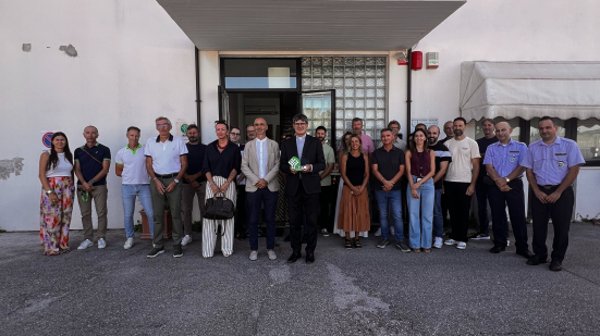 Fano, il vescovo Andreozzi in visita ad Aset: focus su ambiente, acqua e rifiuti