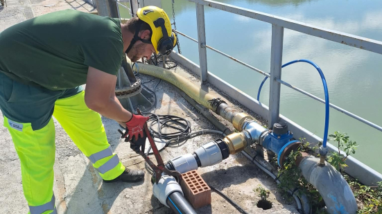 Siccità, Marche Multiservizi installa un sistema provvisorio all’invaso di Mercatale