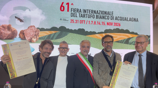 Fiera del Tartufo Bianco, la Ruscella d’Oro 2026 ad Angelo Mellone e Federico Quaranta